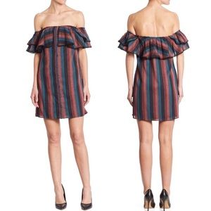 WAYF Off Shoulder Pom Pom Dress Size Medium